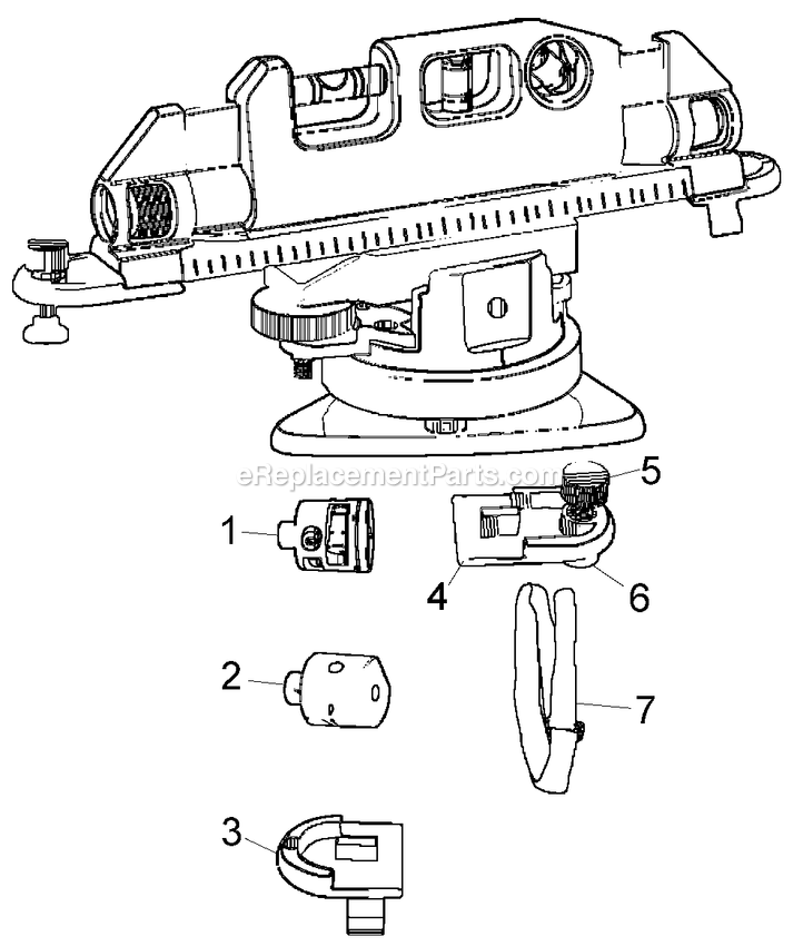 Page A Diagram and Parts List for BDL260S Type 1 Black and Decker Laser Level
